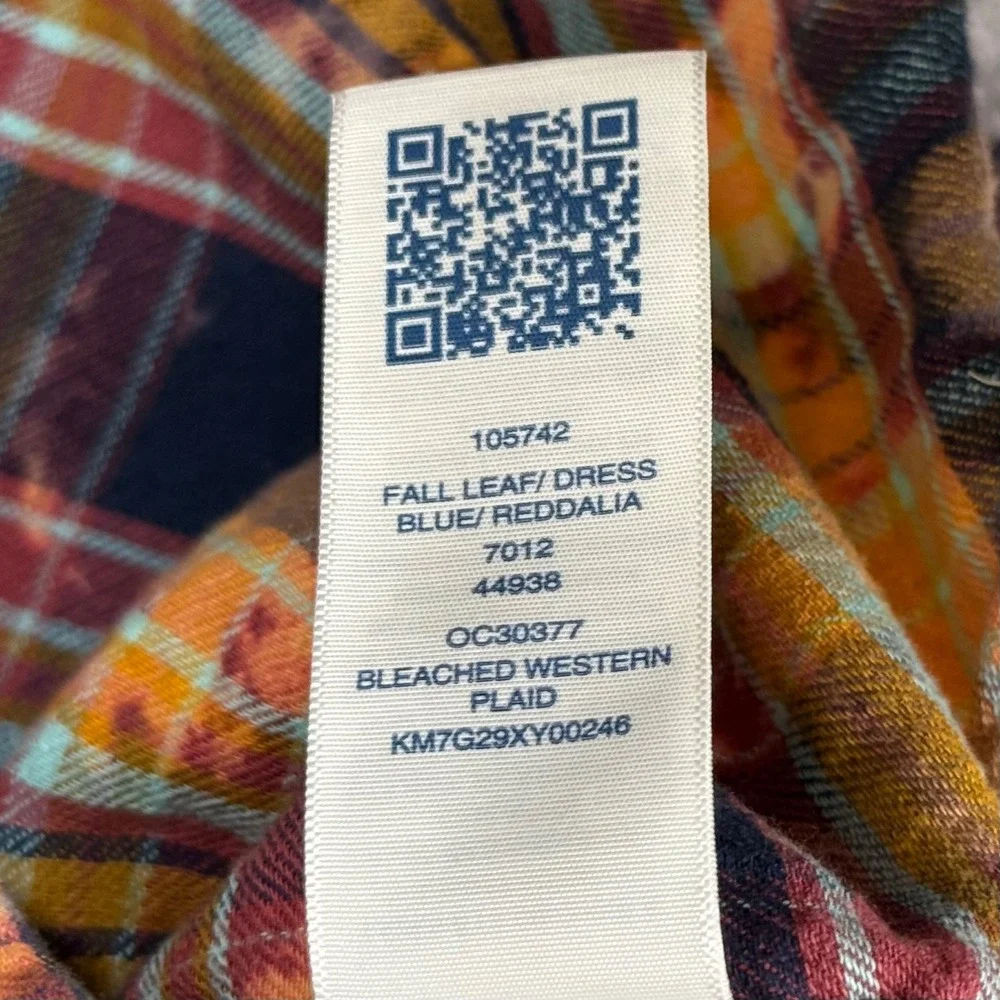True Religion Shirt Mens 2XL Plaid Western Pearl Snap Rodeo Cowboy Acid Wash Y2K